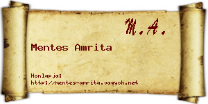 Mentes Amrita névjegykártya